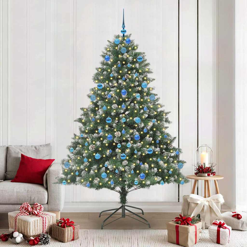 Vidaxl kunstkerstboom met 300 led groen 210 cm pvc en plastic en staal