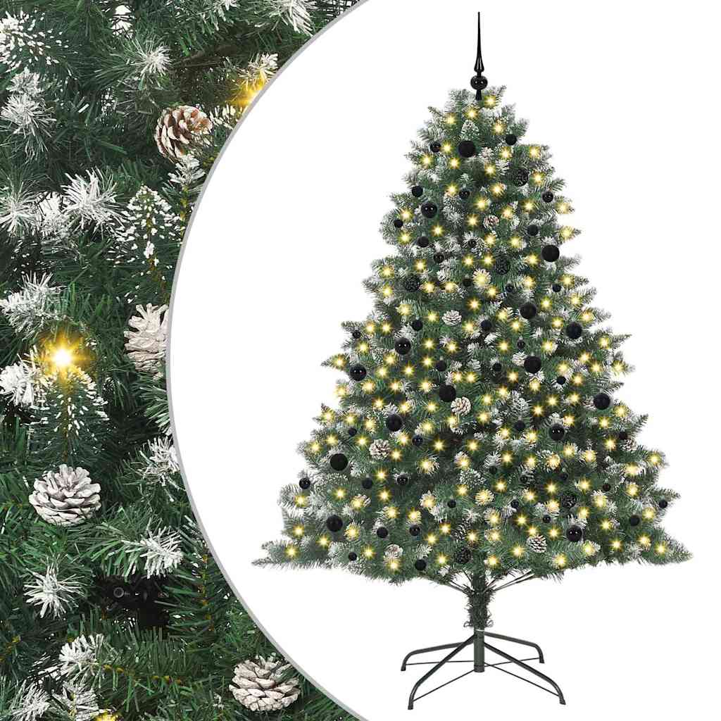 Vidaxl kunstkerstboom met 300 led groen 240 cm pvc en plastic en staal