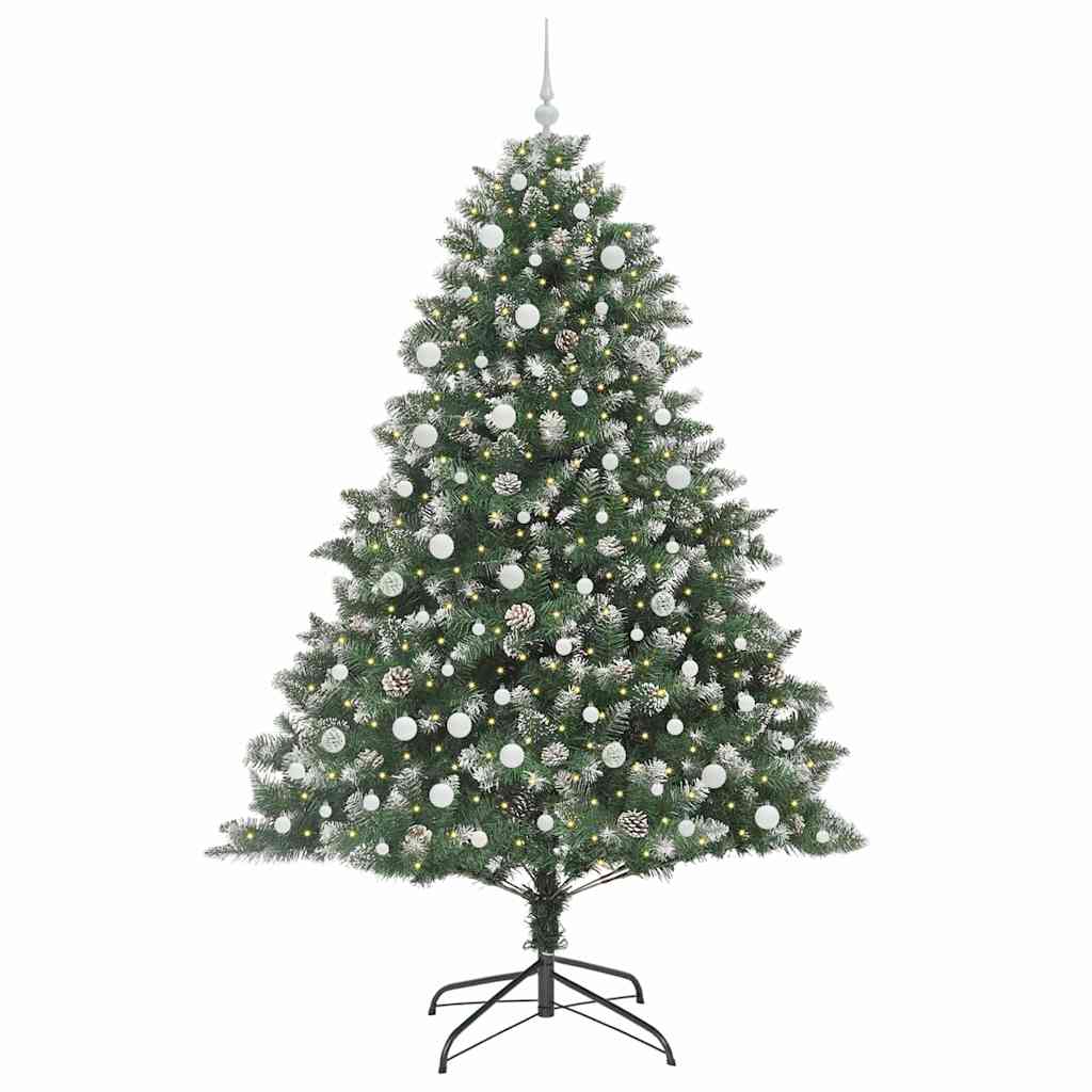 Vidaxl kunstkerstboom met 300 led groen 240 cm pvc en plastic en staal