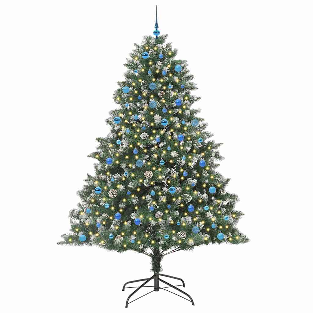 Vidaxl kunstkerstboom met 300 led groen 240 cm pvc en plastic en staal