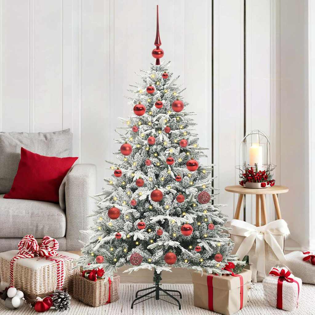 Vidaxl artificial pre-lit kerstboom met ballenset groen 150 cm