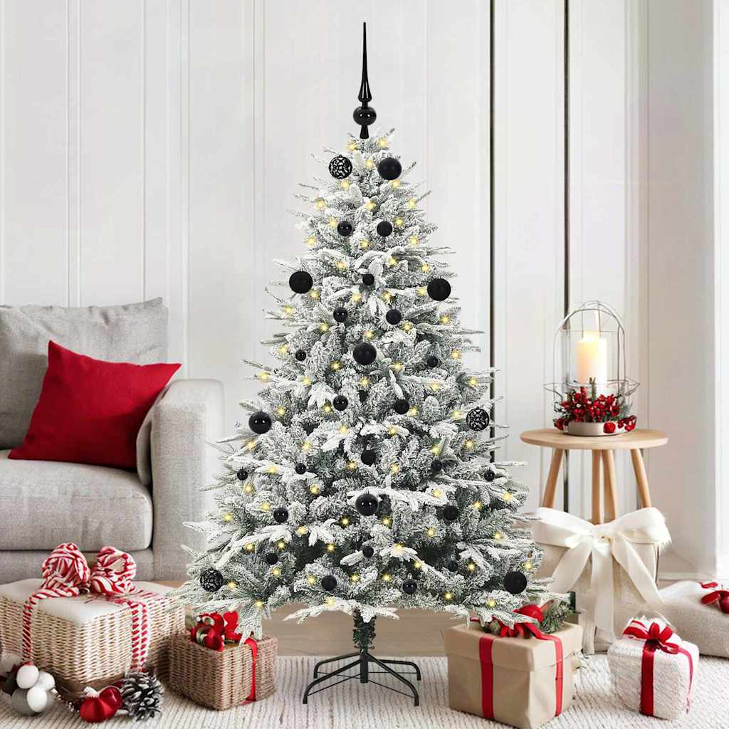 Vidaxl artificial pre-lit kerstboom met ballenset groen 150 cm