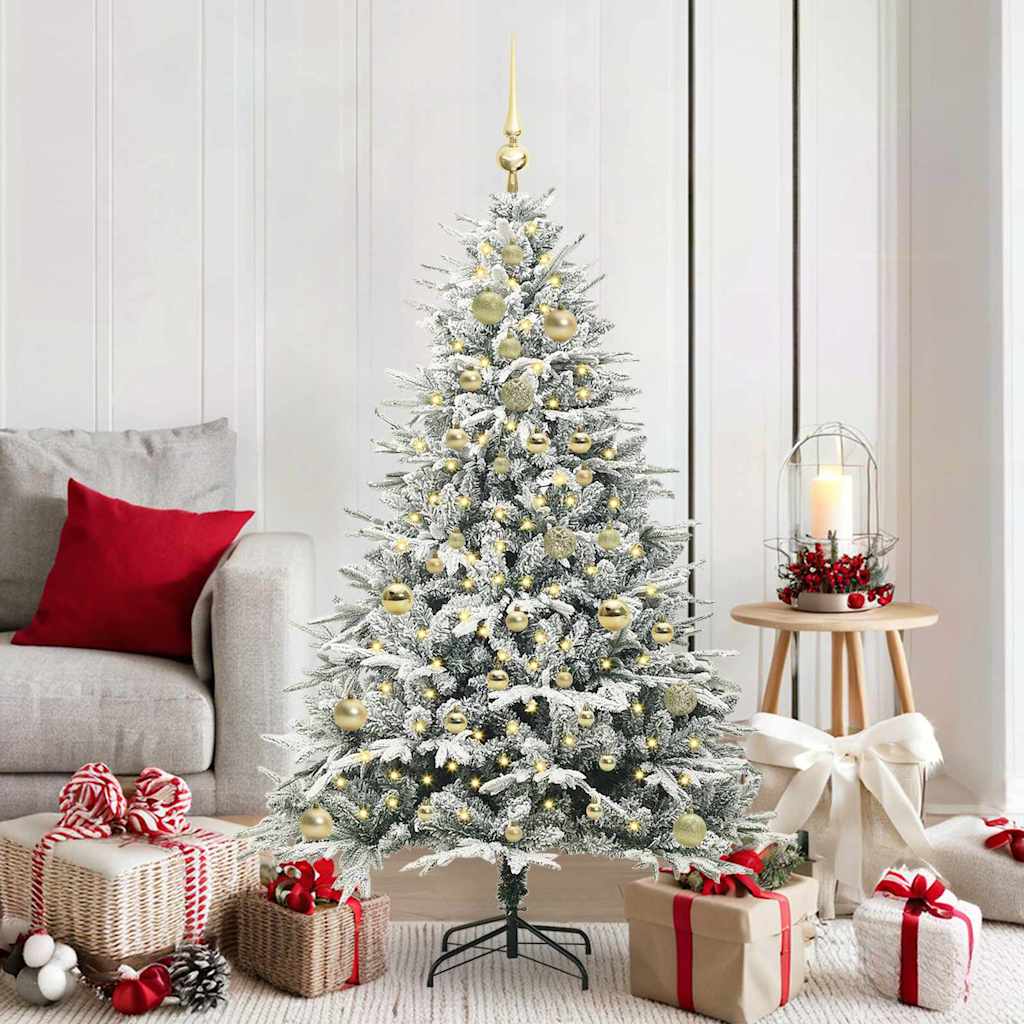 Vidaxl artificial pre-lit kerstboom met ballenset groen 150 cm