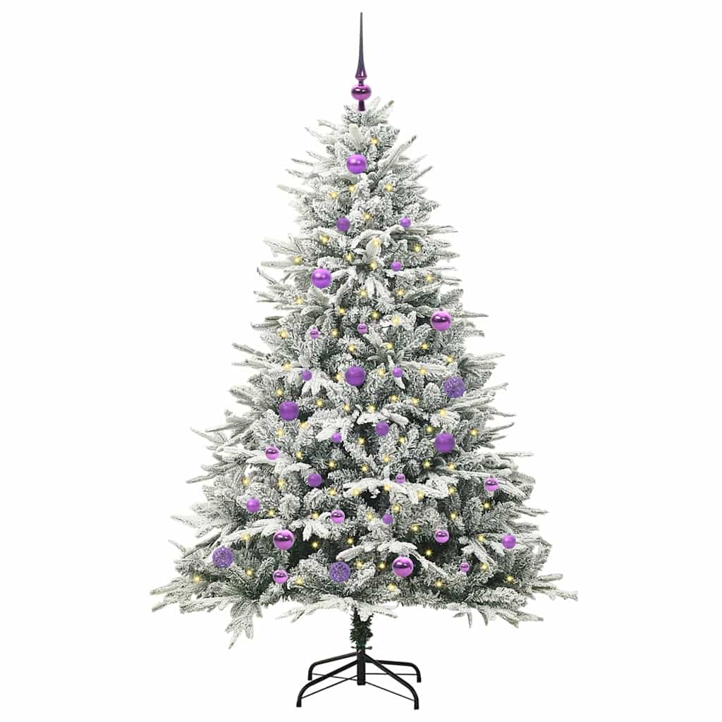 Vidaxl artificial pre-lit kerstboom met ballenset groen 150 cm