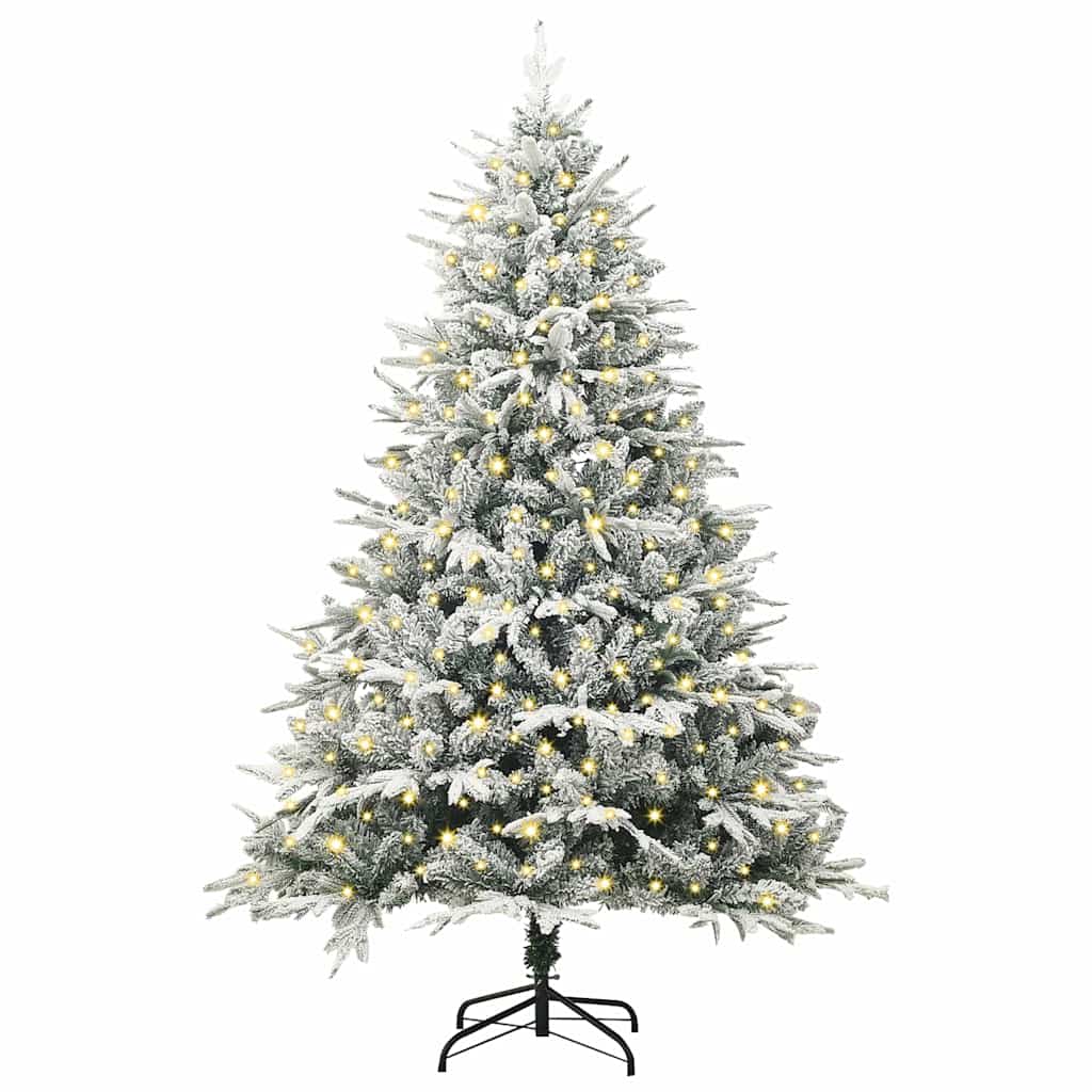 Vidaxl kunst kerstboom met verlichting groen 180 cm pvc en pe