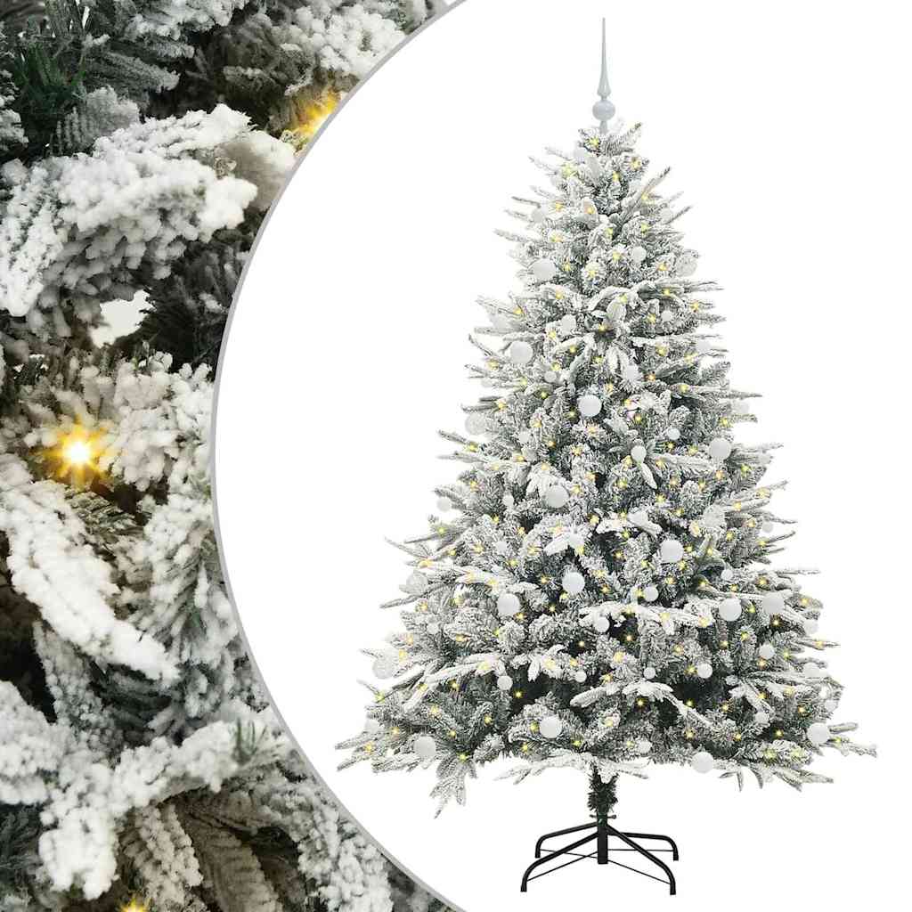 Vidaxl artificial pre-lit kerstboom met ballenset groen 180 cm