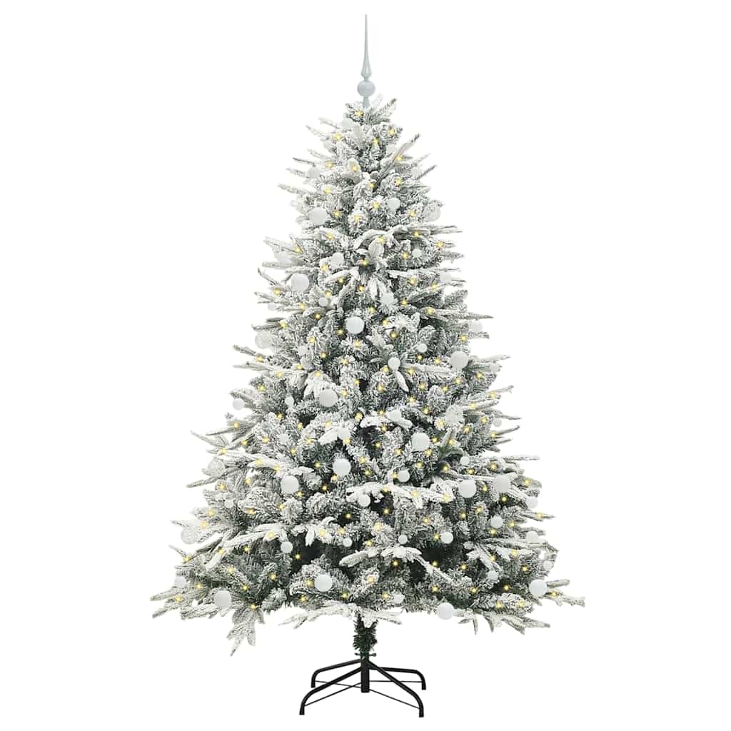 Vidaxl artificial pre-lit kerstboom met ballenset groen 180 cm