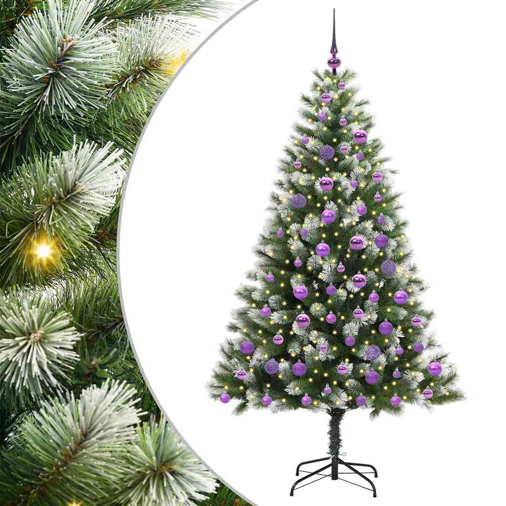 Vidaxl kunstmatige scharnierkerstboom met bedekte sneeuw 180 cm