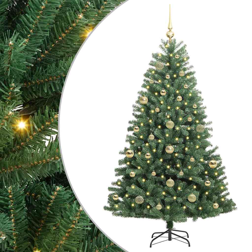 Vidaxl kunstmatige inklapbare kerstboom groen 150 cm pvc en metaal