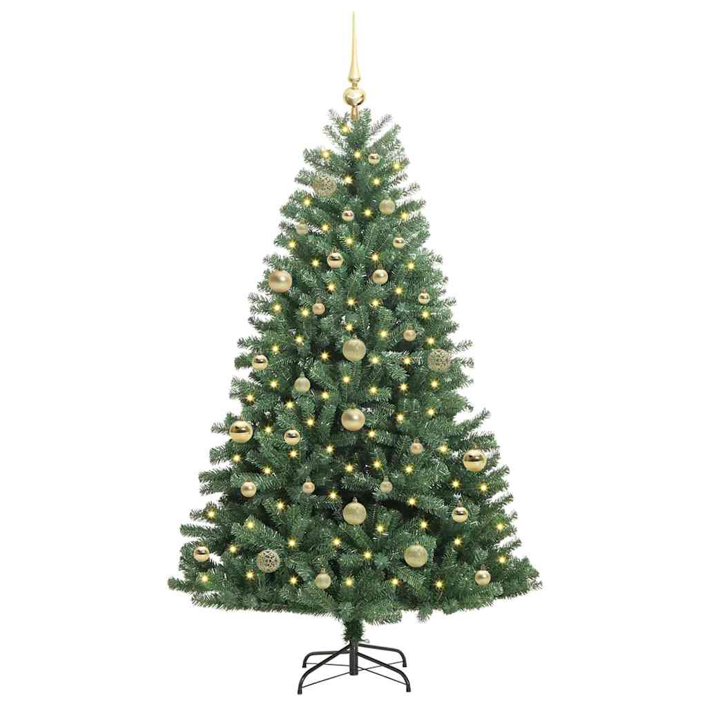 Vidaxl kunstmatige inklapbare kerstboom groen 150 cm pvc en metaal