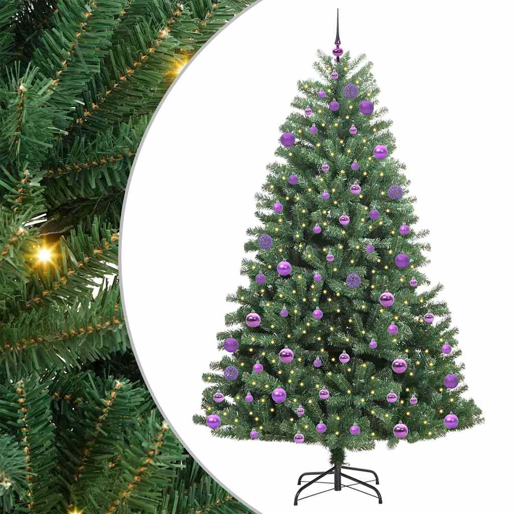 Vidaxl kunstmatige inklapbare kerstboom groen 240 cm pvc en metaal
