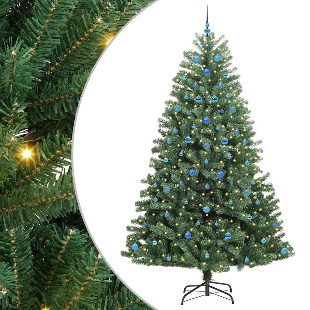 Vidaxl kunstmatige inklapbare kerstboom groen 240 cm pvc en metaal