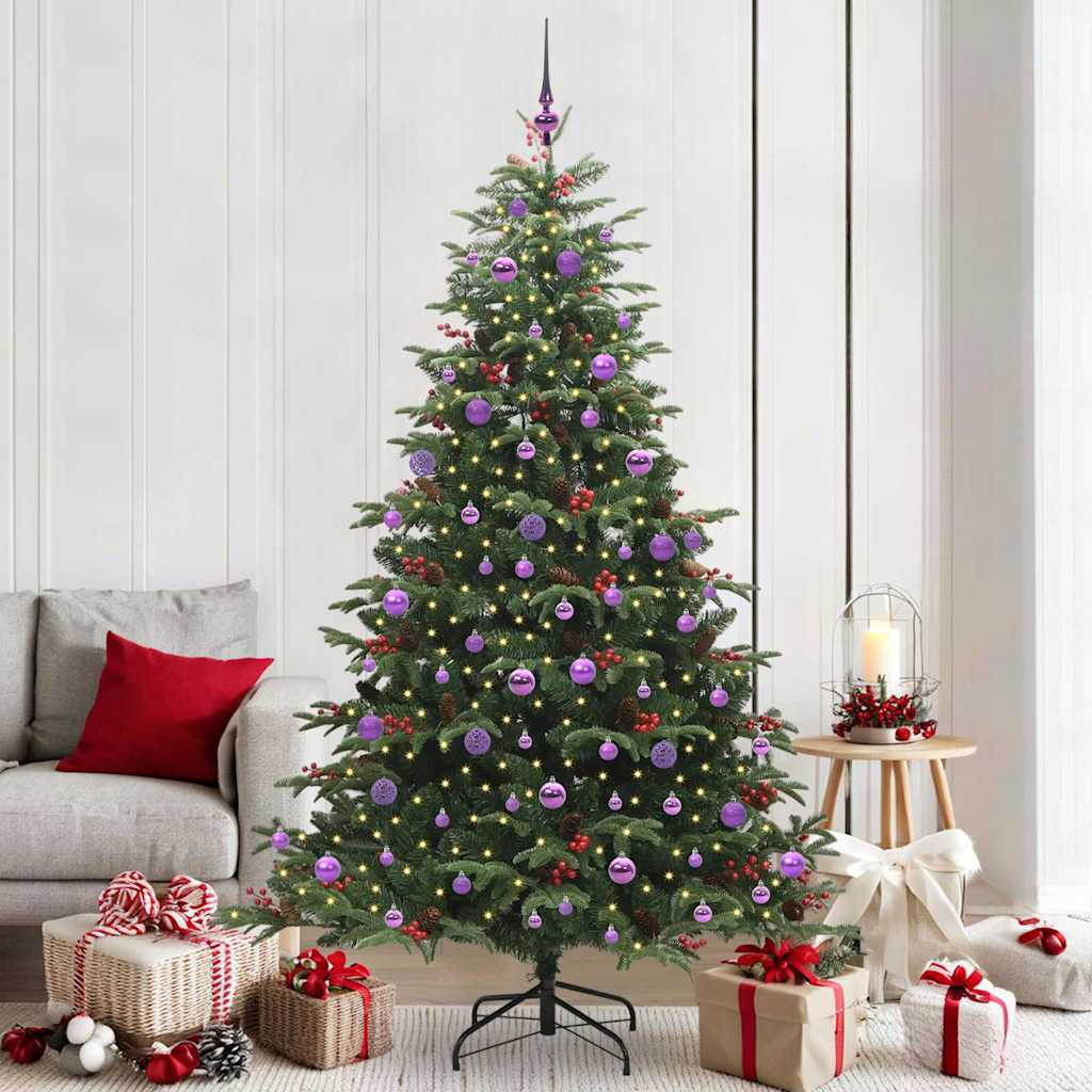 Vidaxl kunstkerstboom groen 210 cm pvc en metaal en plastic