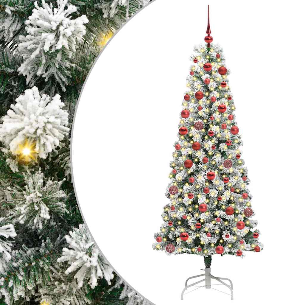 Vidaxl kunstmatige inklapbare kerstboom groen en wit 180 cm