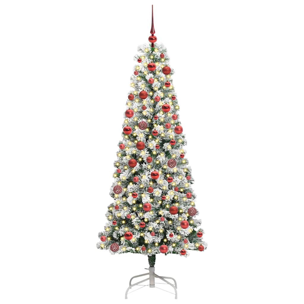 Vidaxl kunstmatige inklapbare kerstboom groen en wit 180 cm