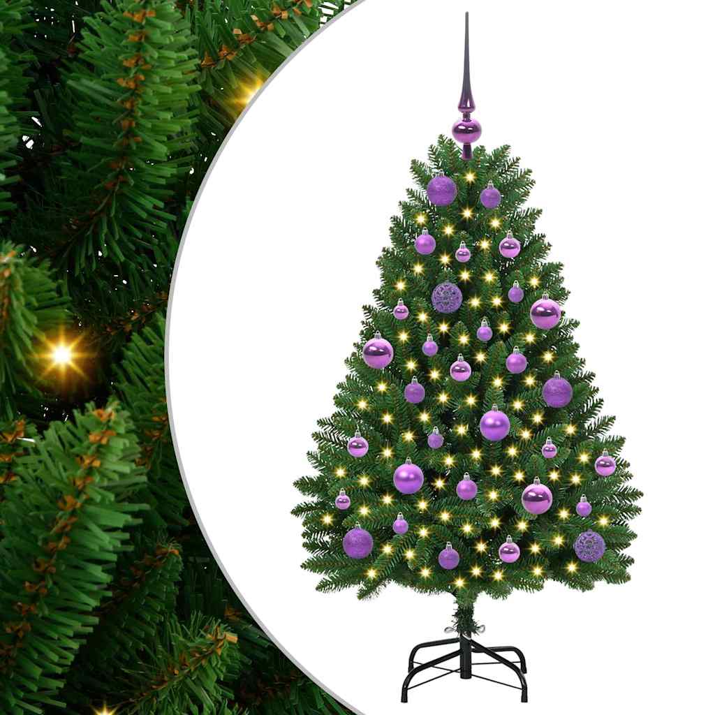 Vidaxl kunstkerstboom met 150 led groen 120 cm pvc en metaal