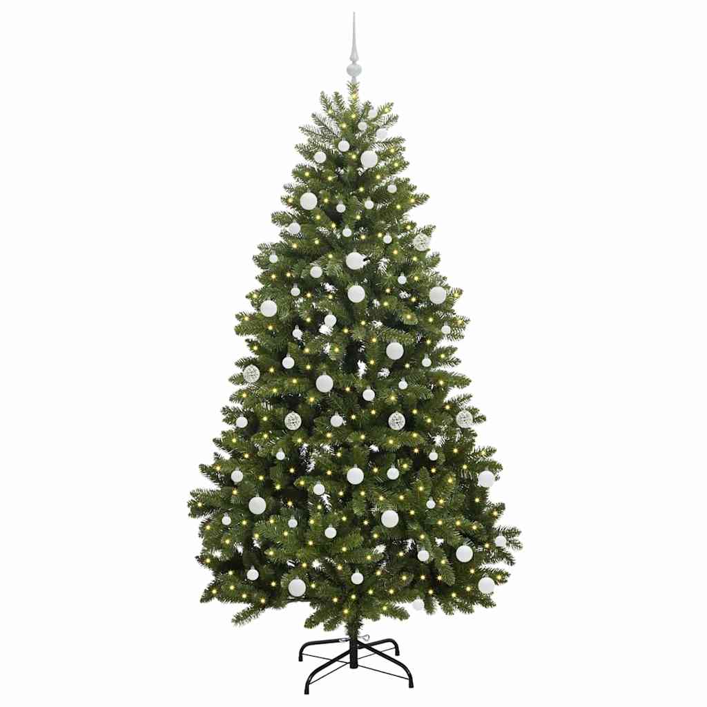 Vidaxl kunstkerstboom met 300 led groen 210 cm pvc en metaal