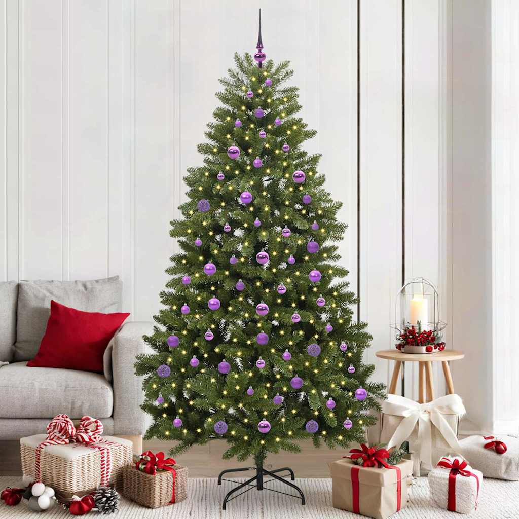 Vidaxl kunstkerstboom met 300 led groen 210 cm pvc en metaal