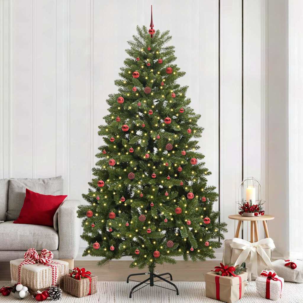 Vidaxl kunstkerstboom met 300 led groen 240 cm pvc en metaal