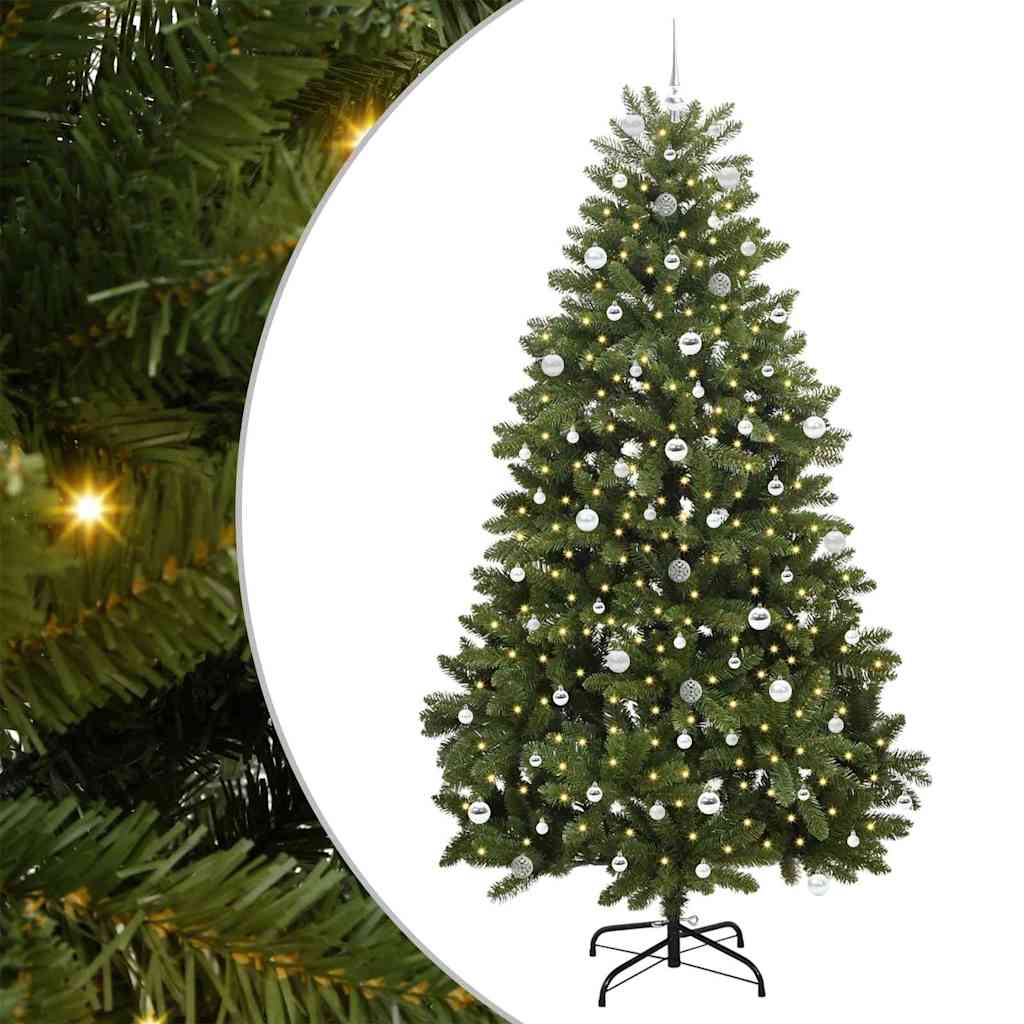 Vidaxl kunstkerstboom met 300 led groen 240 cm pvc en metaal
