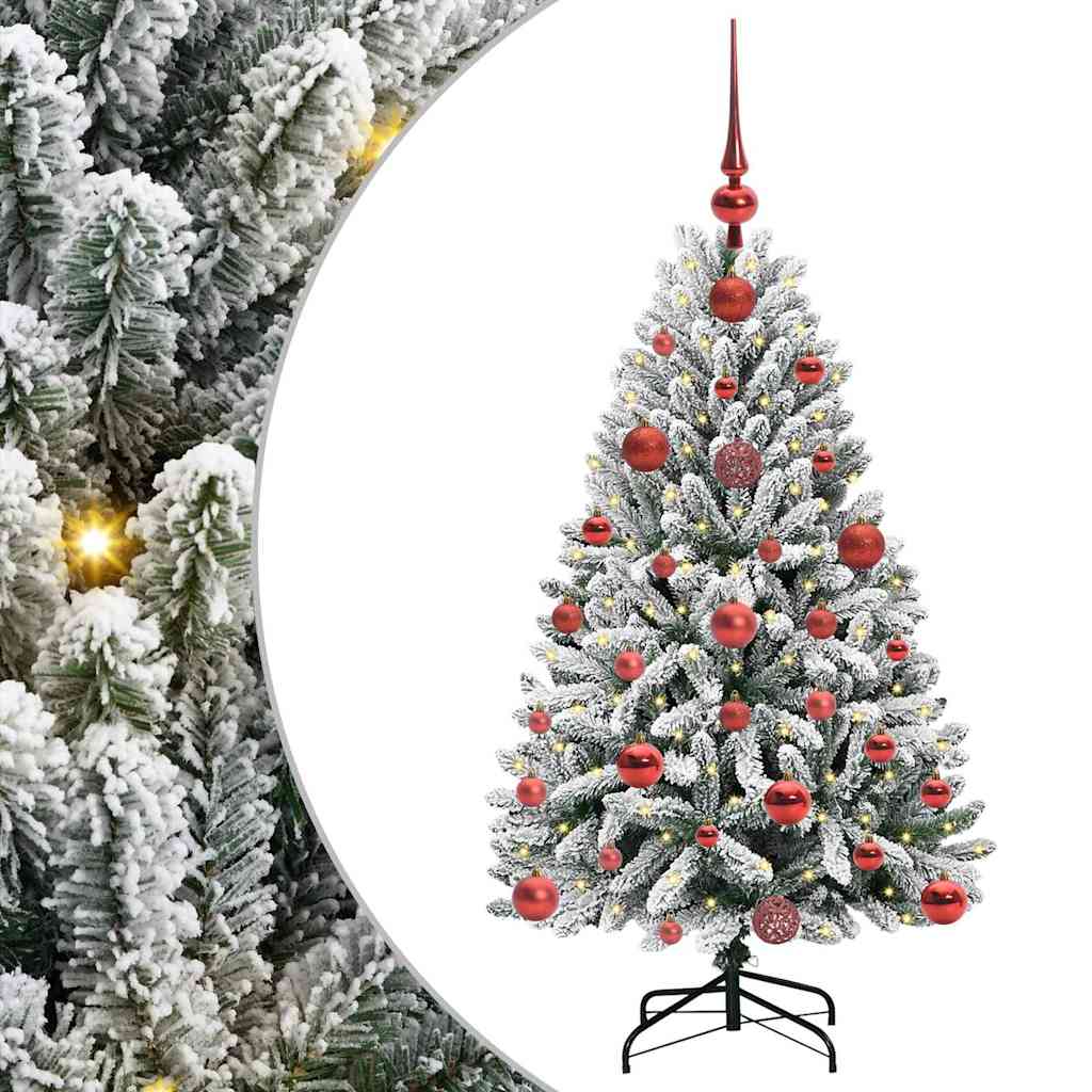 Vidaxl kunstkerstboom met 150 led groen en wit 120 cm pvc en metaal