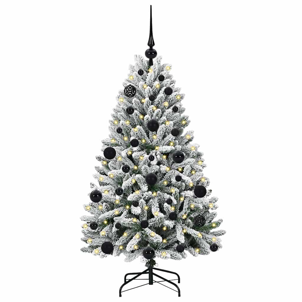 Vidaxl kunstkerstboom met 150 led groen en wit 120 cm pvc en metaal