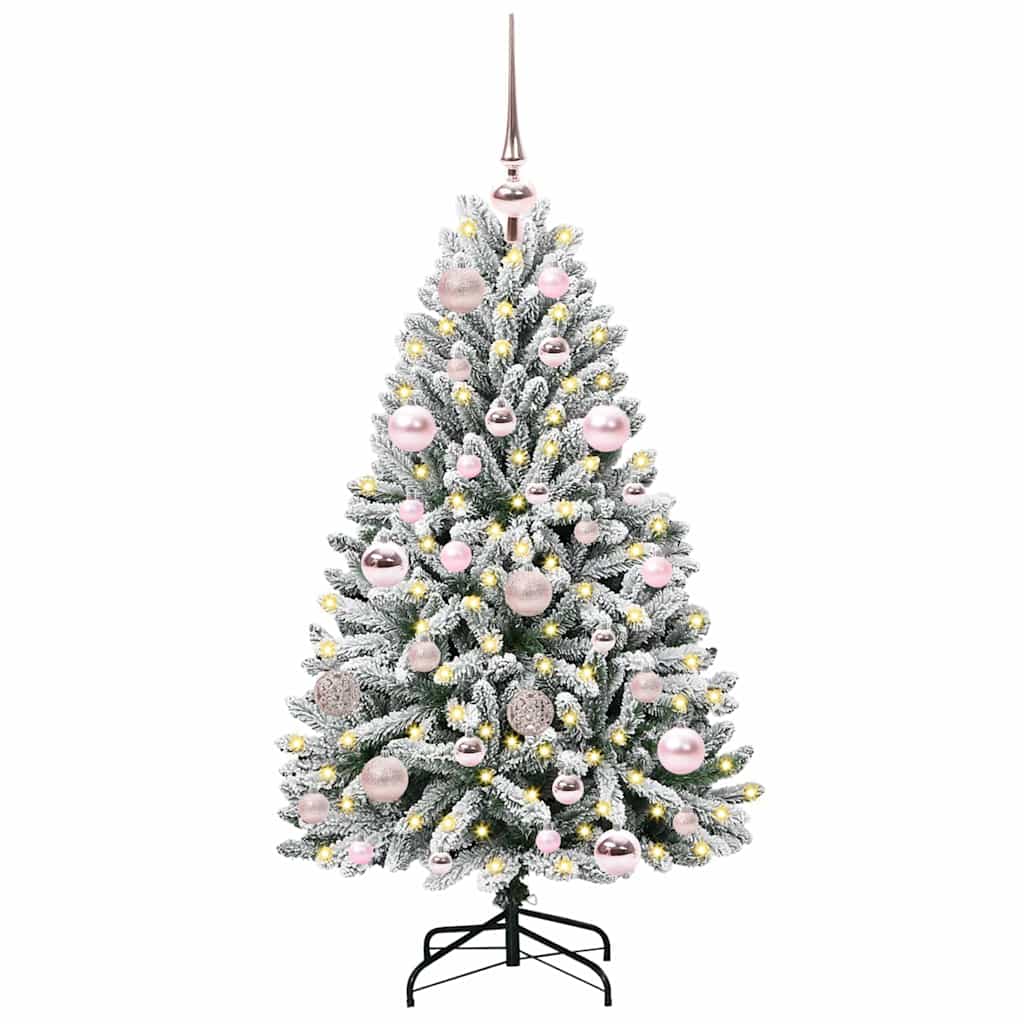 Vidaxl kunstkerstboom met 150 led groen en wit 120 cm pvc en metaal