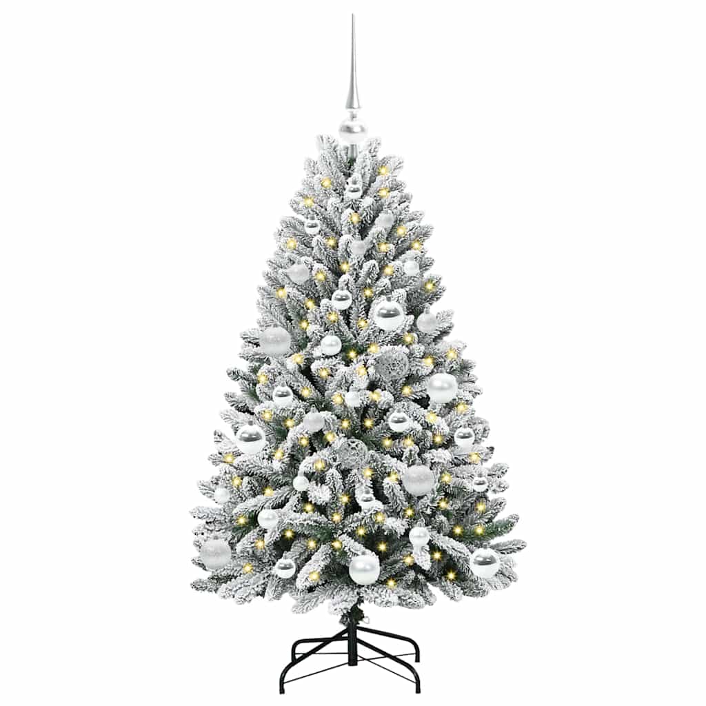 Vidaxl kunstkerstboom met 150 led groen en wit 120 cm pvc en metaal