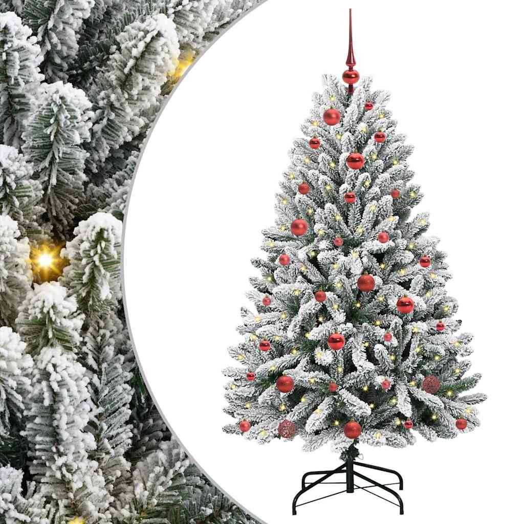 Vidaxl kunstkerstboom met 150 led groen en wit 150 cm pvc en metaal