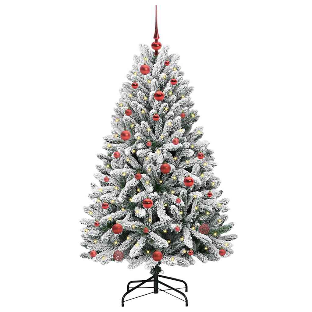 Vidaxl kunstkerstboom met 150 led groen en wit 150 cm pvc en metaal