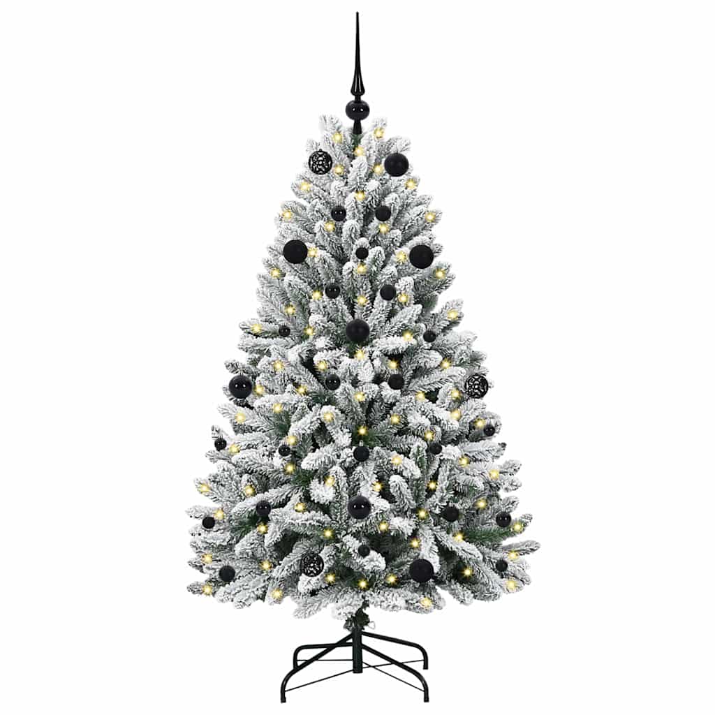 Vidaxl kunstkerstboom met 150 led groen en wit 150 cm pvc en metaal