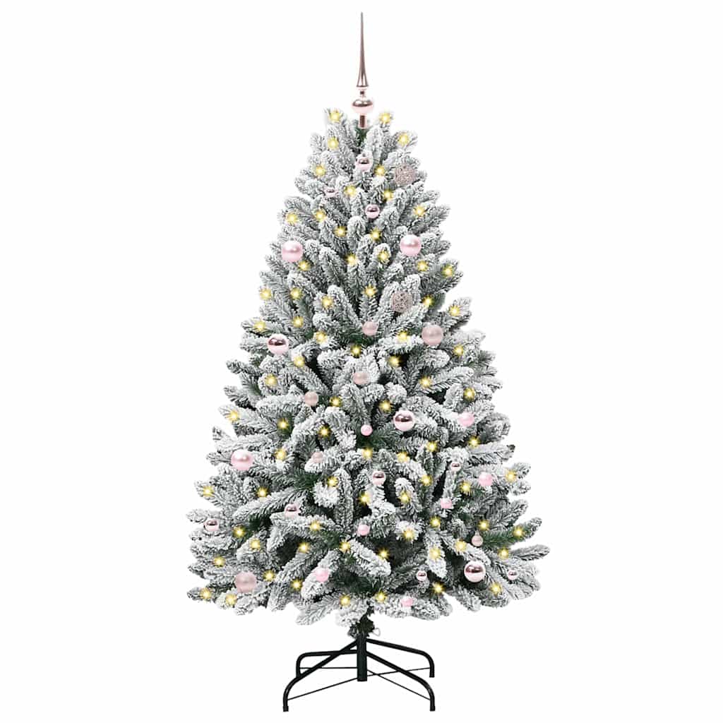 Vidaxl kunstkerstboom met 150 led groen en wit 150 cm pvc en metaal