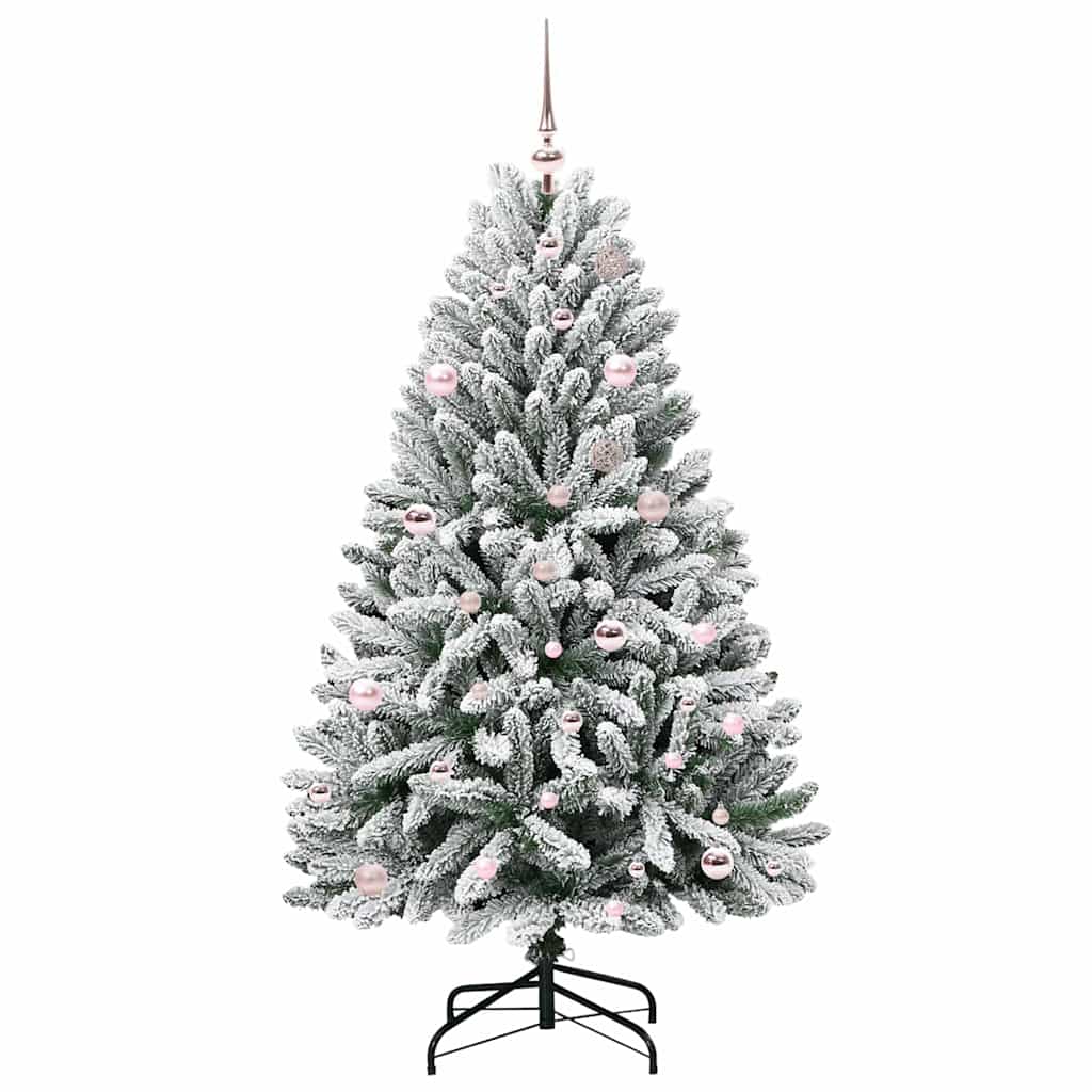 Vidaxl kunstkerstboom met 150 led groen en wit 150 cm pvc en metaal