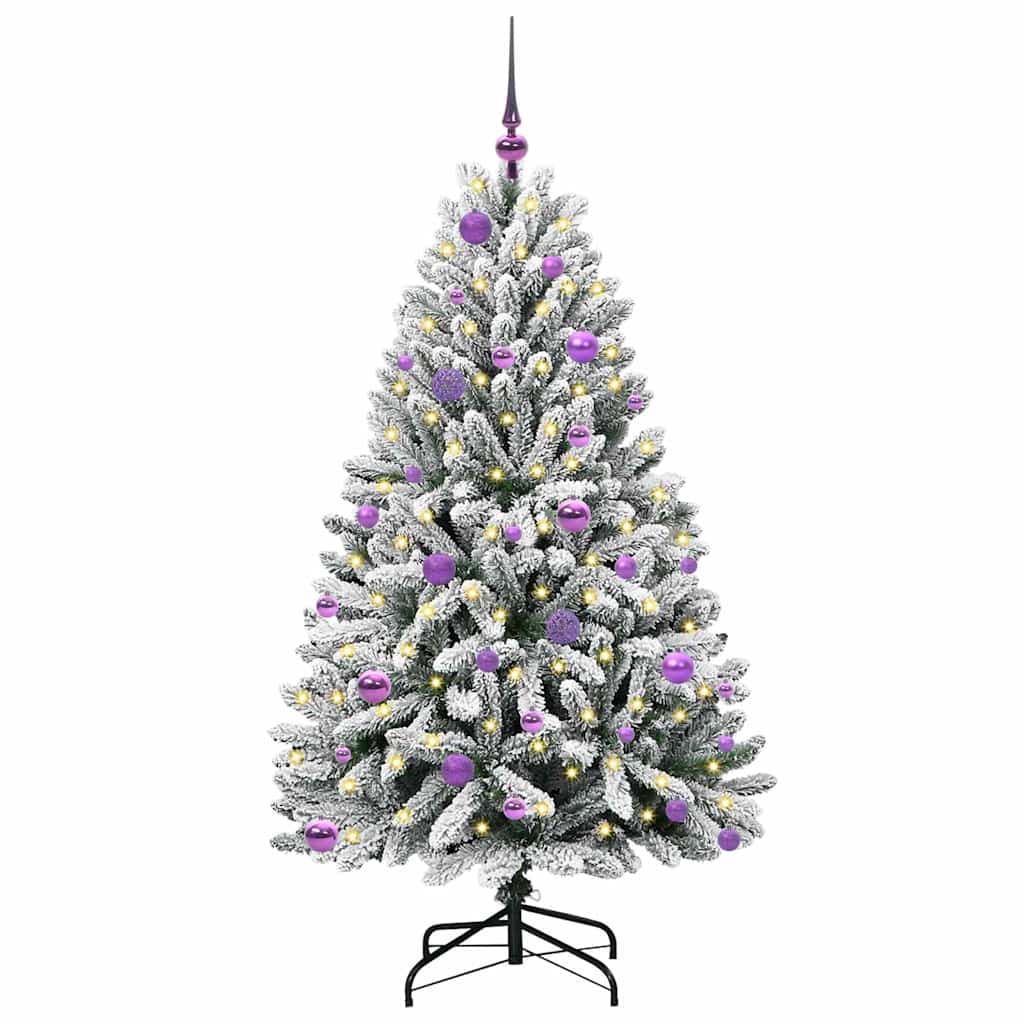 Vidaxl kunstkerstboom met 150 led groen en wit 150 cm pvc en metaal