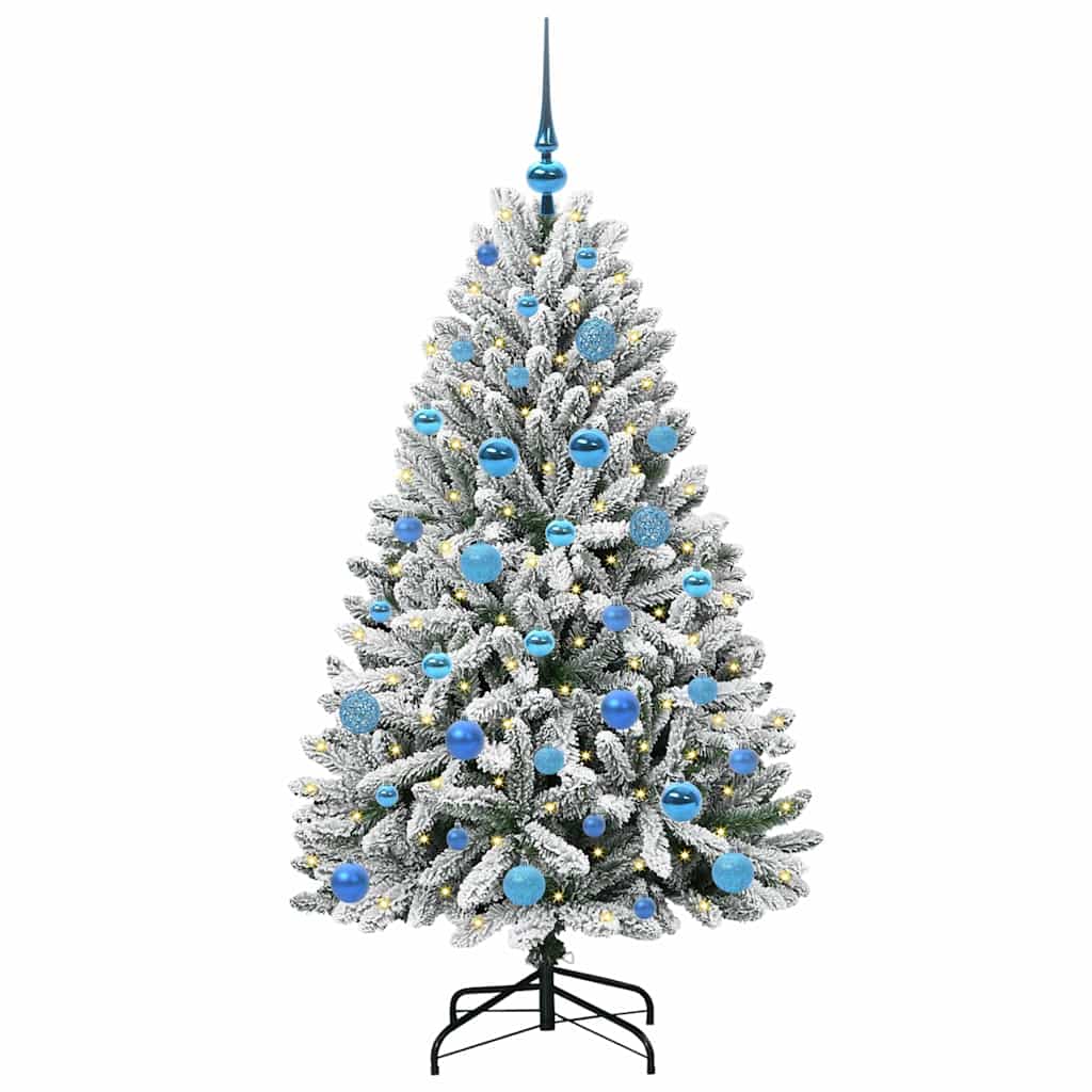 Vidaxl kunstkerstboom met 150 led groen en wit 150 cm pvc en metaal