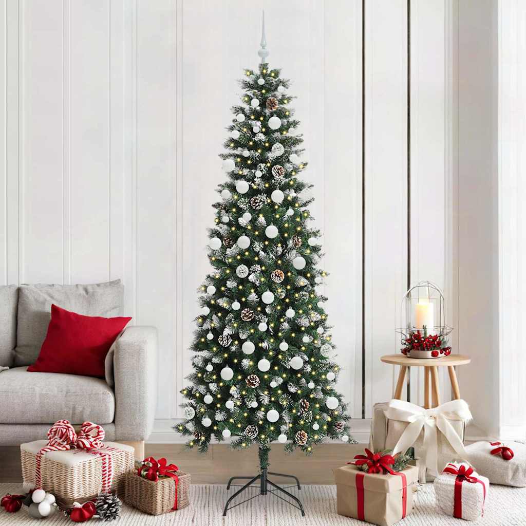 Vidaxl kunstkerstboom met 300 led groen 210 cm pvc en plastic en staal