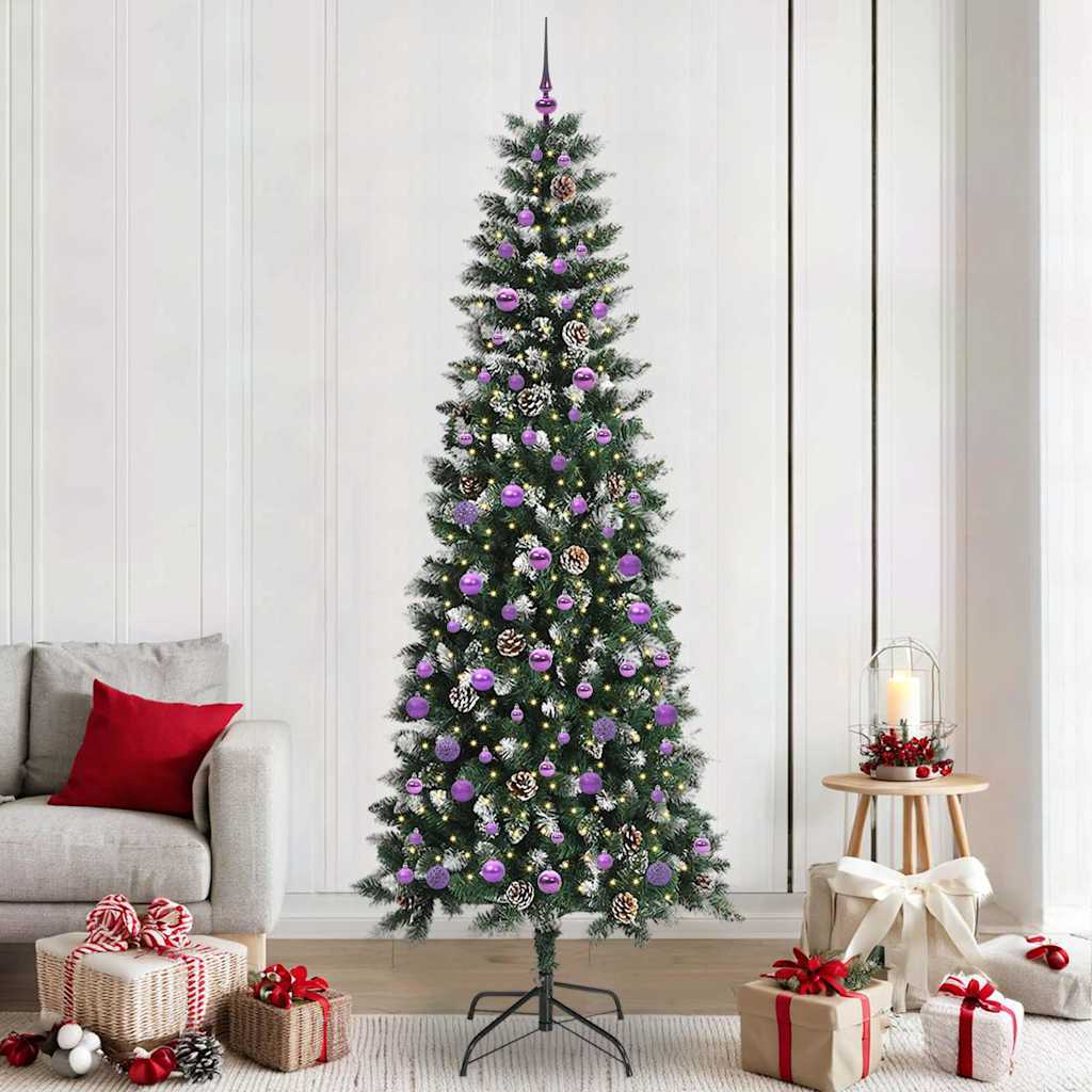 Vidaxl kunstkerstboom met 300 led groen 240 cm pvc en plastic en staal