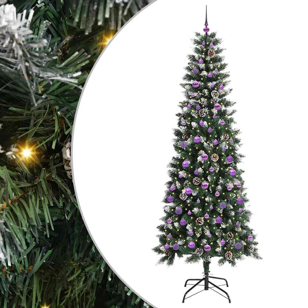 Vidaxl kunstkerstboom met 300 led groen 240 cm pvc en plastic en staal