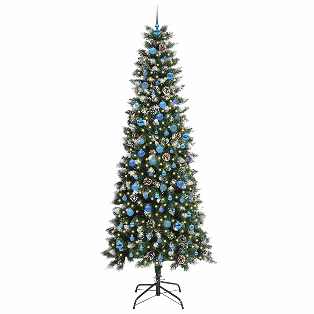 Vidaxl kunstkerstboom met 300 led groen 240 cm pvc en plastic en staal