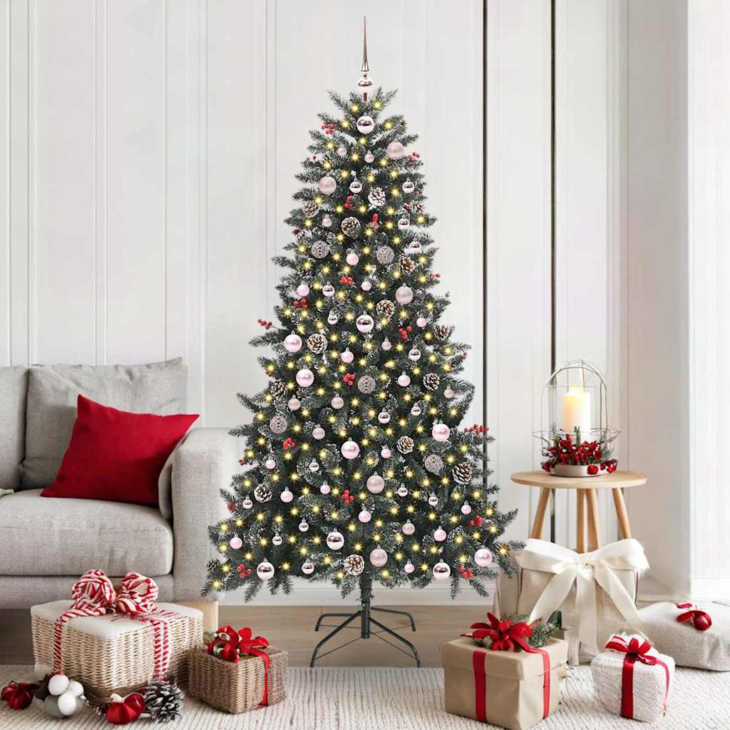 Vidaxl kunstkerstboom met 300 led groen 180 cm pvc en plastic en staal