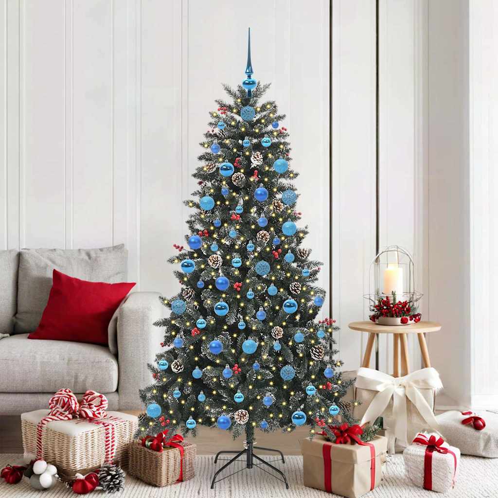 Vidaxl kunstkerstboom met 300 led groen 180 cm pvc en plastic en staal