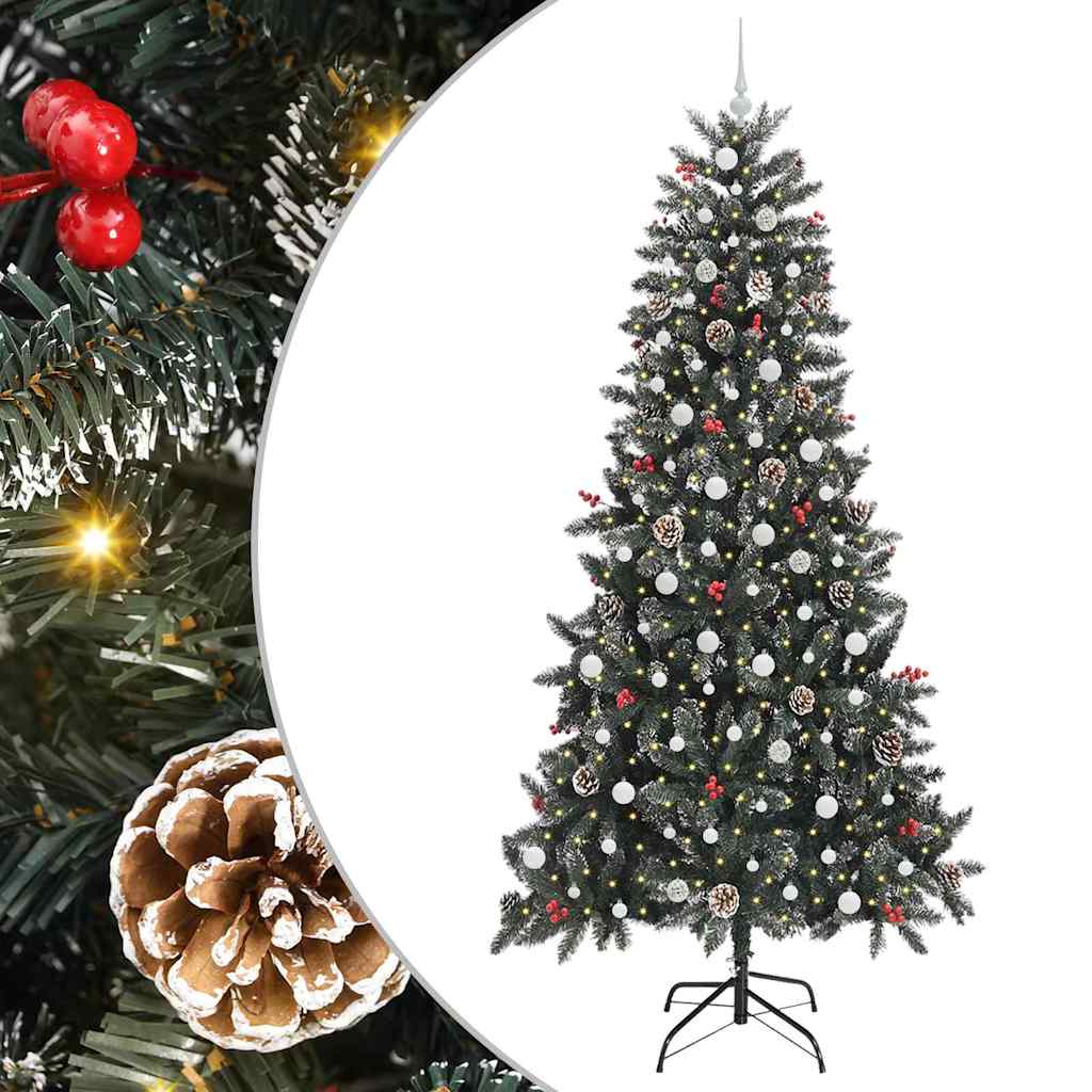 Vidaxl kunstkerstboom met 300 led groen 240 cm pvc en plastic en staal