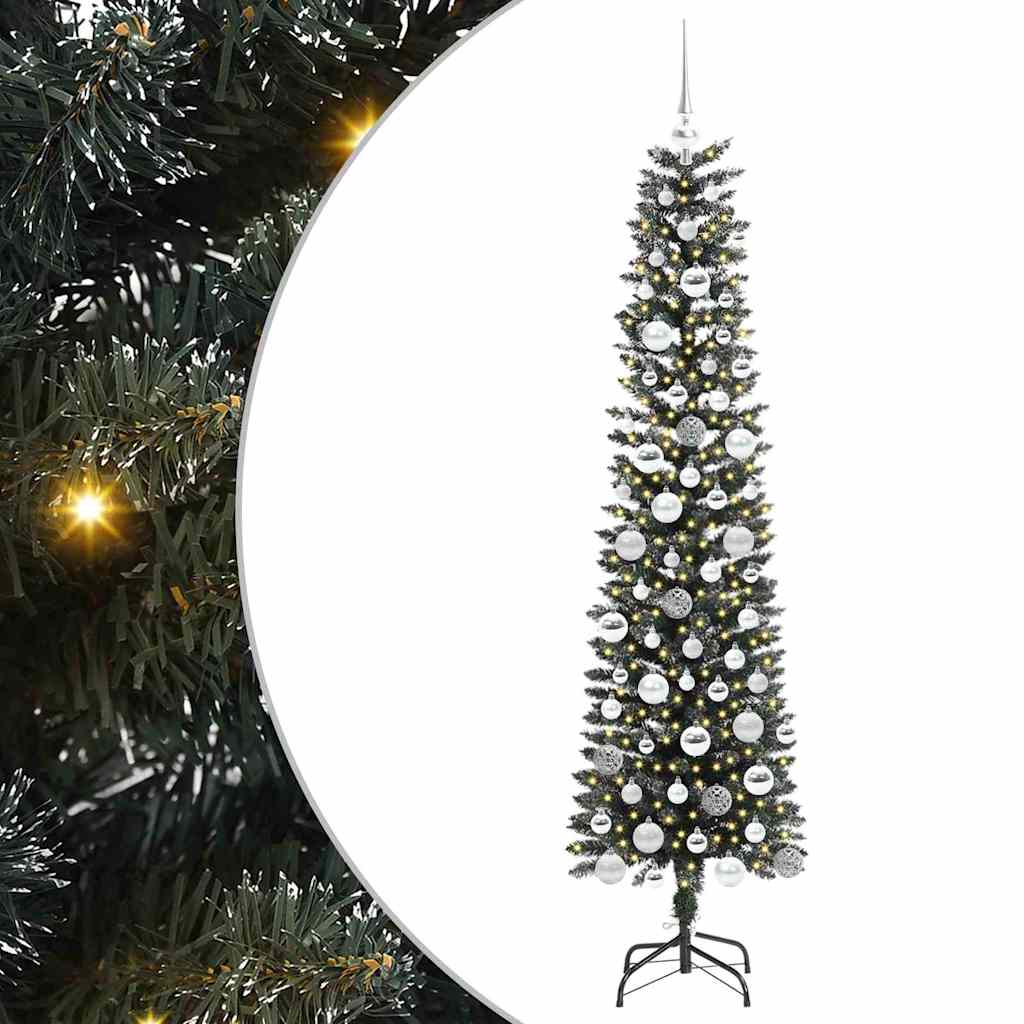 Vidaxl kunstkerstboom met 300 led groen 180 cm pvc en plastic en staal