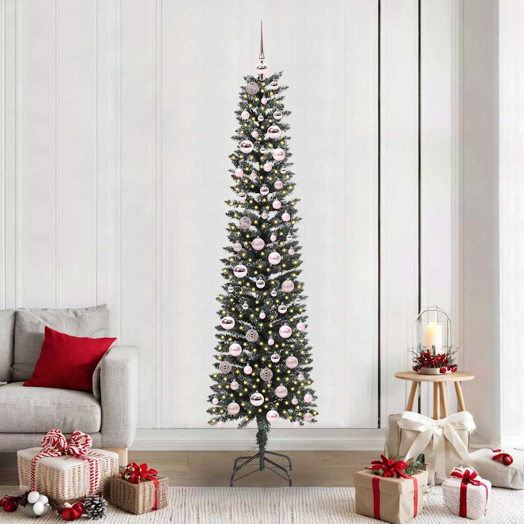 Vidaxl kunstkerstboom met 300 led groen 210 cm pvc en plastic en staal