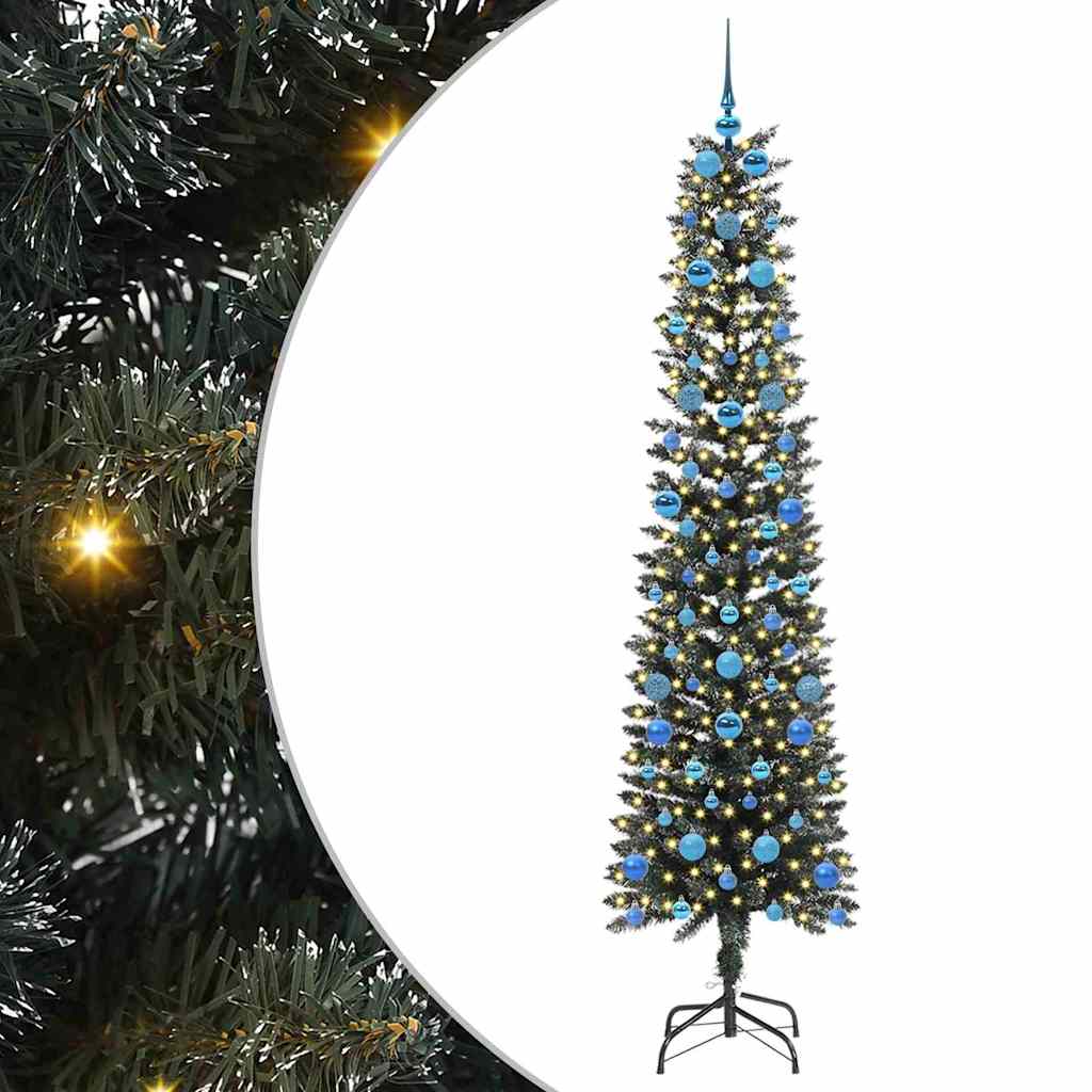 Vidaxl kunstkerstboom met 300 led groen 210 cm pvc en plastic en staal