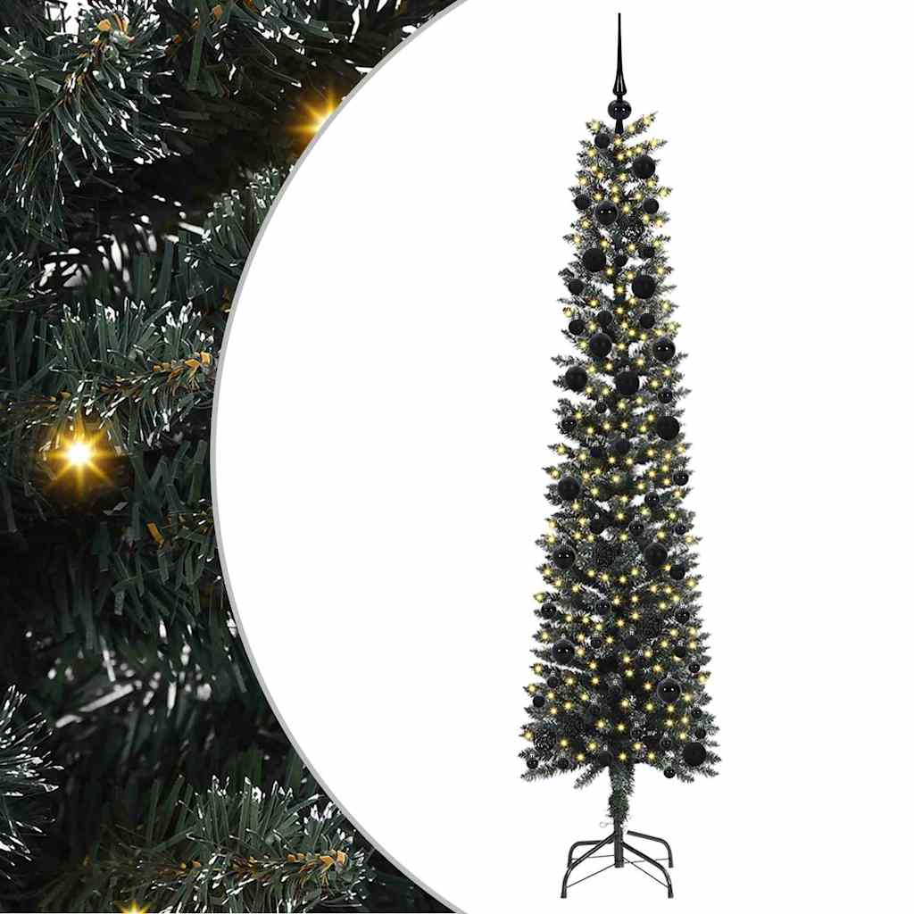 Vidaxl kunstkerstboom met 300 led groen 240 cm pvc en plastic en staal