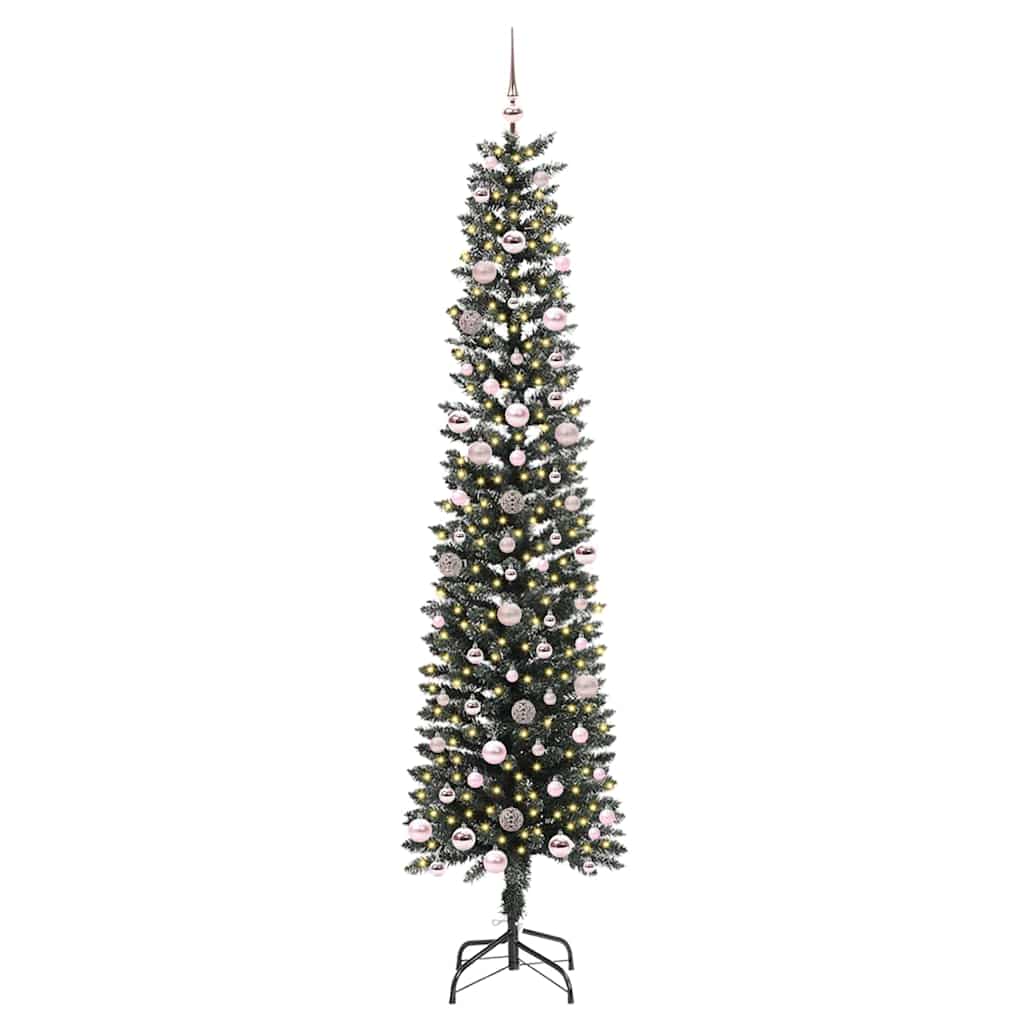 Vidaxl kunstkerstboom met 300 led groen 240 cm pvc en plastic en staal