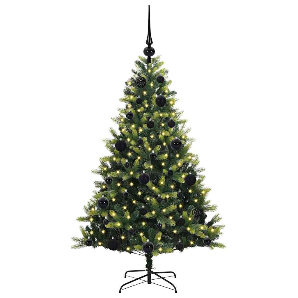 Vidaxl kunstkerstboom met scharnier 150 leds groen 120 cm pvc en pe