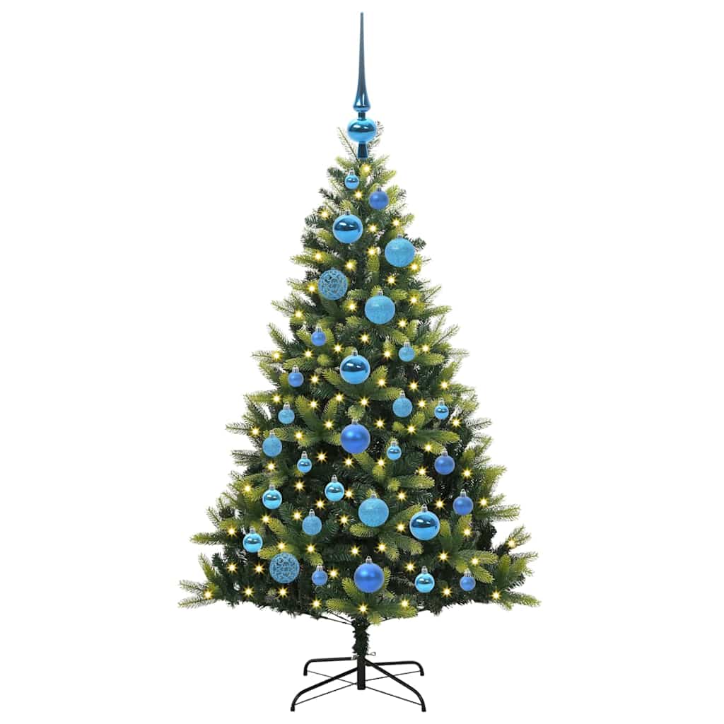 Vidaxl kunstkerstboom met scharnier 150 leds groen 120 cm pvc en pe