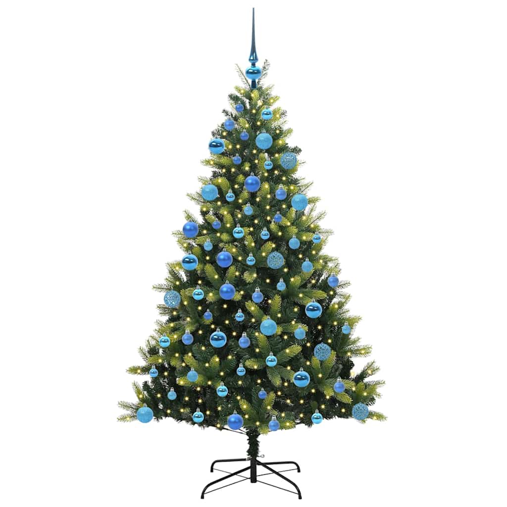 Vidaxl kunstkerstboom met scharnier 300 leds groen 180 cm pvc en pe